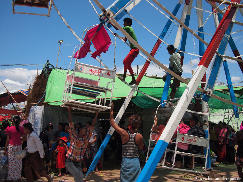 Big wheel in the Nat Pwe in Taungbyone, Myanmar