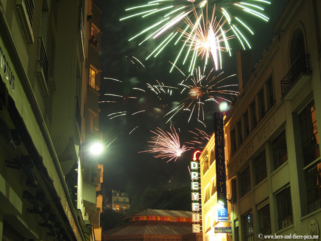 Fireworks in Montmartre, Paris, France